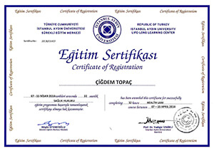 Sağlık Hukuku Eğitim Programı Sertifikası