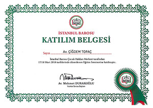 İstanbul Barosu Çocuk Hakları Merkezi Meslekiçi Eğitim Semineri